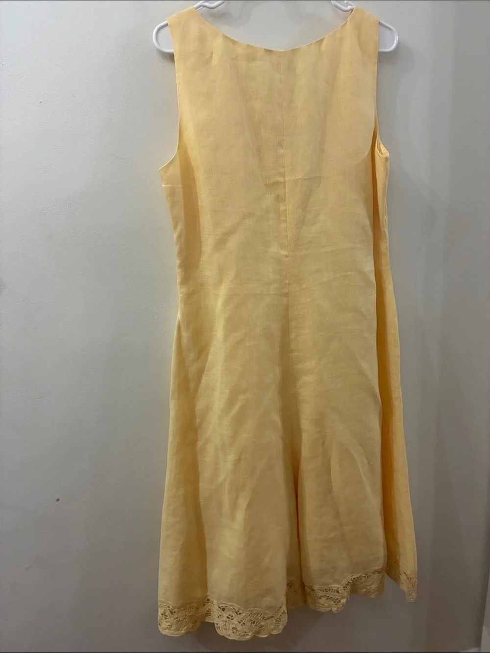 Talbots NWT Classic Yellow Sleeveless Irish Linen Dress - size 14P